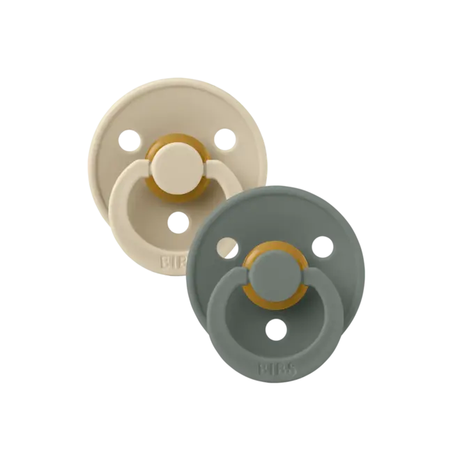 BIBS - Colour Fopspeen - Rond - Maat 1 - Vanilla/Pine - 2 Stuks
