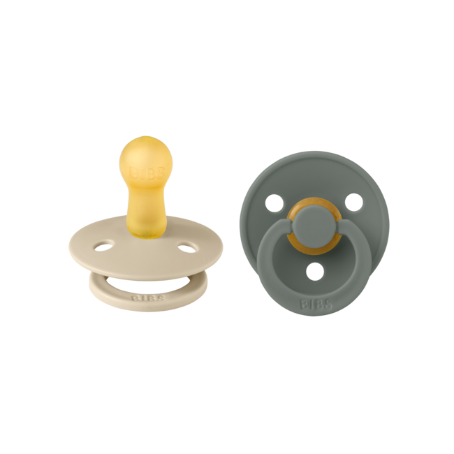 BIBS - Colour Fopspeen - Rond - Maat 2 - Vanilla/Pine - 2 Stuks