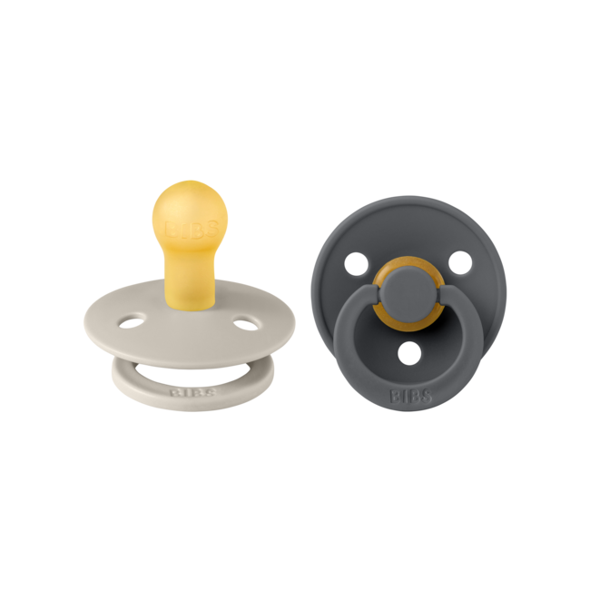 BIBS - Colour Fopspeen - Rond - Maat 2 - Sand/Iron - 2 Stuks