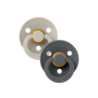 Bibs BIBS - Colour Fopspeen - Rond - Maat 3 - Sand/Iron - 2 Stuks