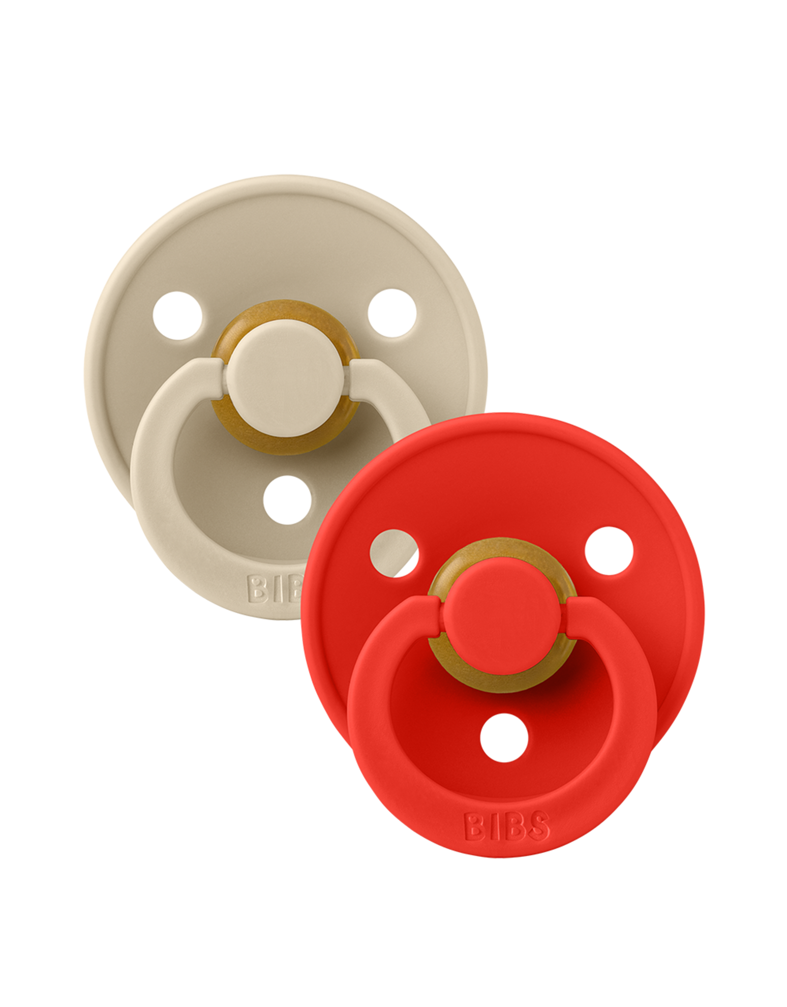 Bibs  Colour Fopspeen - Rond - Maat 1 - Vanilla/Candy Apple - 2 Stuks