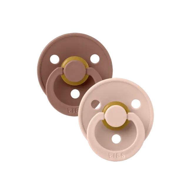 BIBS - Colour Fopspeen - Rond - Maat 3 - Woodchuck/Blush - 2 Stuks