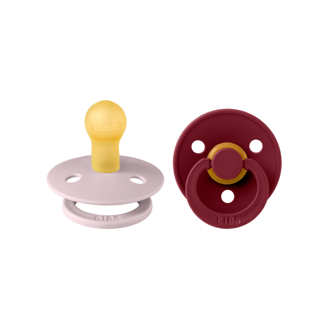 BIBS - Colour Fopspeen - Rond - Maat 1 - Pink Plum/Elderberry - 2 Stuks