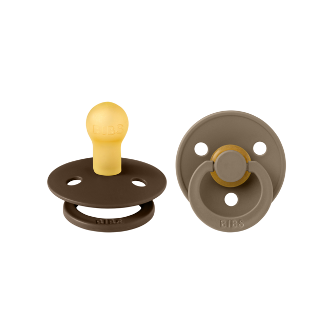 BIBS - Colour Fopspeen - Rond - Maat 1 - Mocha/Dark Oak - 2 Stuks
