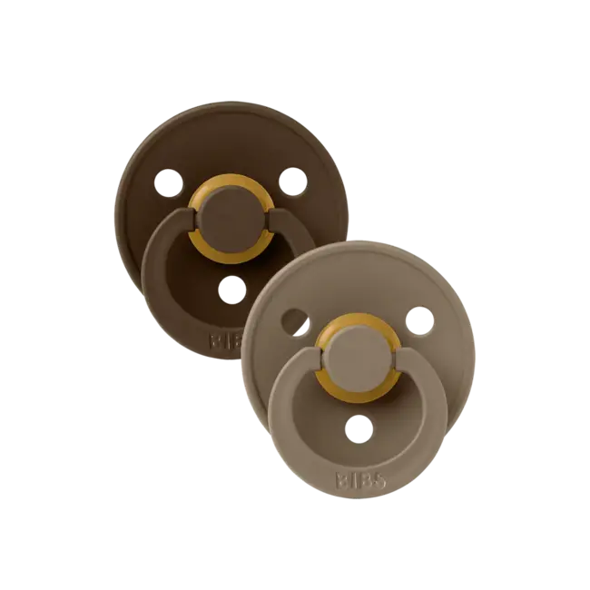 Bibs BIBS - Colour Fopspeen - Rond - Maat 1 - Mocha/Dark Oak - 2 Stuks