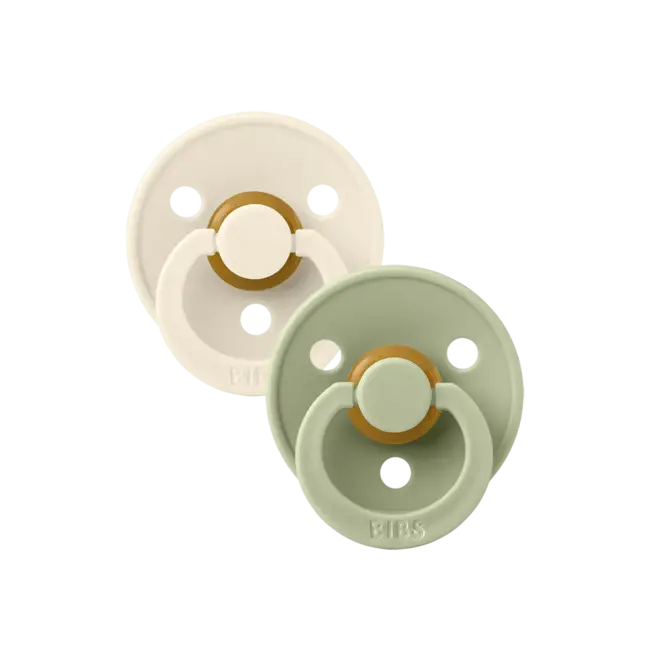 Bibs BiBS - Colour Pacifier - Maat 3 - Fopspeen - 2 stuks - Sage / Ivory