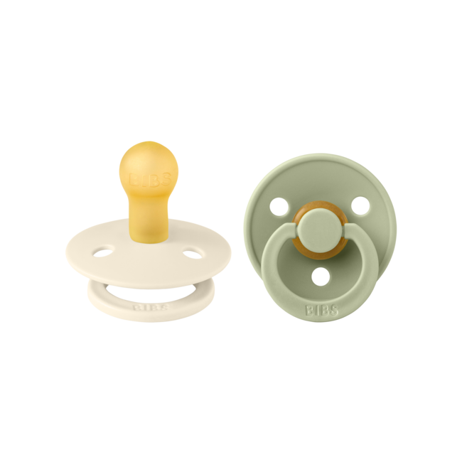 BiBS - Colour Pacifier - Maat 3 - Fopspeen - 2 stuks - Sage / Ivory