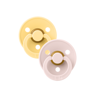 Bibs BIBS - Colour Fopspeen - Rond - Maat 1 - Pale Butter/Petal - 2 Stuks