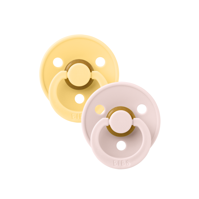 Bibs BIBS - Colour Fopspeen - Rond - Maat 2 - Pale Butter/Petal - 2 Stuks