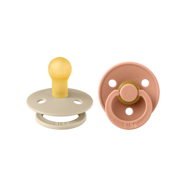 BIBS - Colour Fopspeen - Rond - Maat 2 - Vanilla/Peach - 2 Stuks