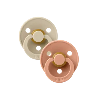 Bibs BIBS - Colour Fopspeen - Rond - Maat 2 - Vanilla/Peach - 2 Stuks