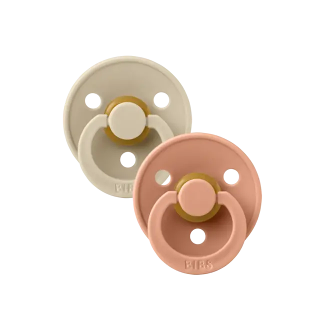 BIBS - Colour Fopspeen - Rond - Maat 2 - Vanilla/Peach - 2 Stuks