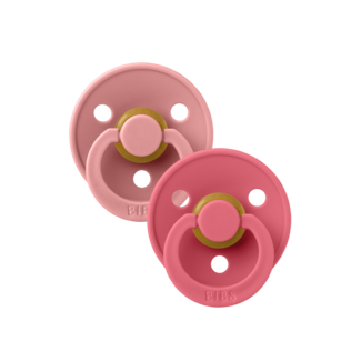 Bibs BIBS - Colour Fopspeen - Rond - Maat 1 - Dusty Pink/Coral - 2 Stuks