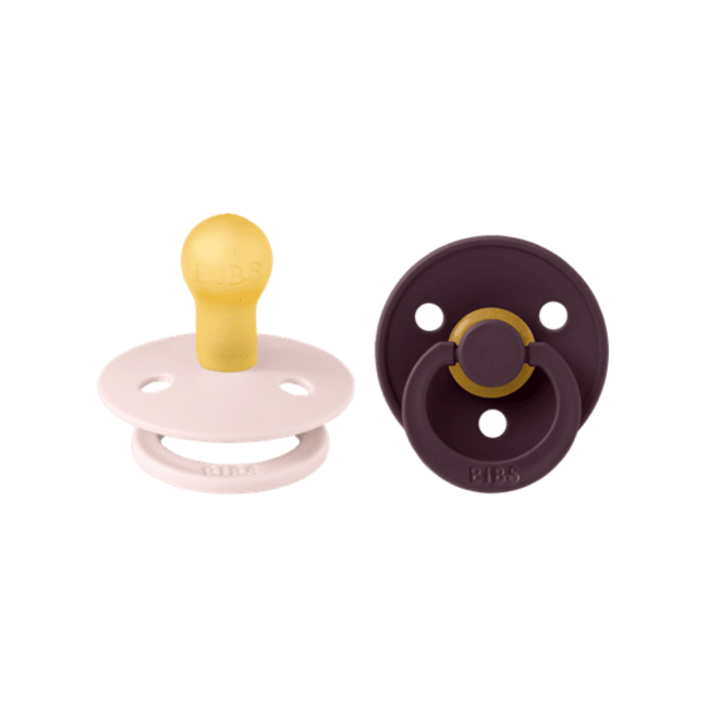 BIBS - Colour Fopspeen - Rond - Maat 1 - Petal/Plum - 2 Stuks