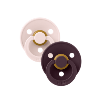 Bibs BIBS - Colour Fopspeen - Rond - Maat 1 - Petal/Plum - 2 Stuks
