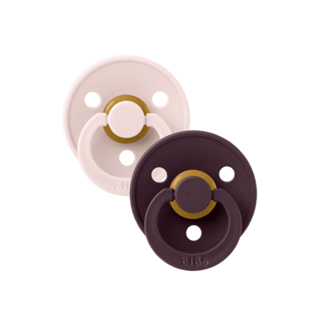 BIBS - Colour Fopspeen - Rond - Maat 2 - Petal/Plum - 2 Stuks