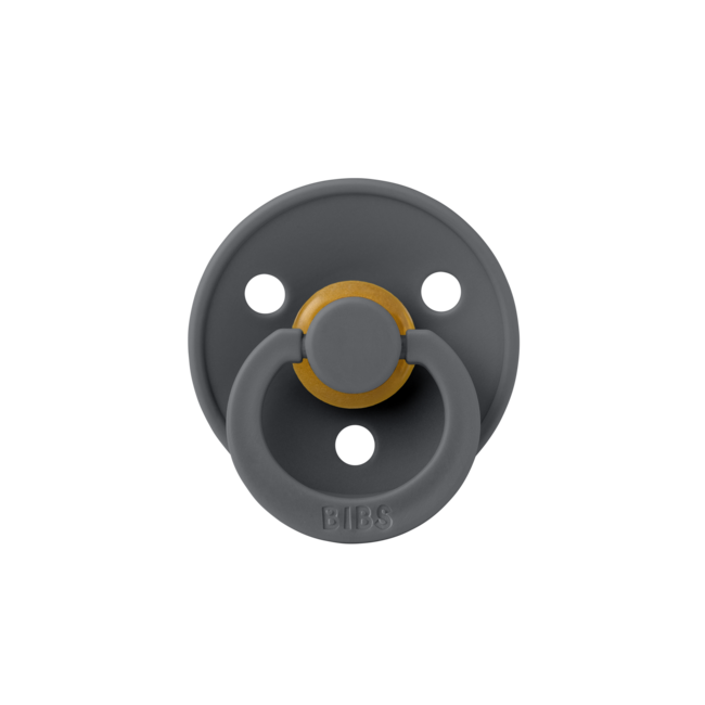 BIBS - Colour Fopspeen - Rond - Maat 3 - Iron/Baby Blue - 2 Stuks