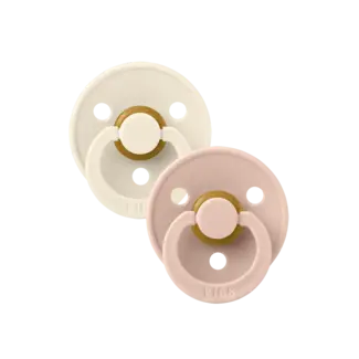Bibs BIBS - Colour Fopspeen - Rond - Maat 2 - Ivory/Blush - 2 Stuks