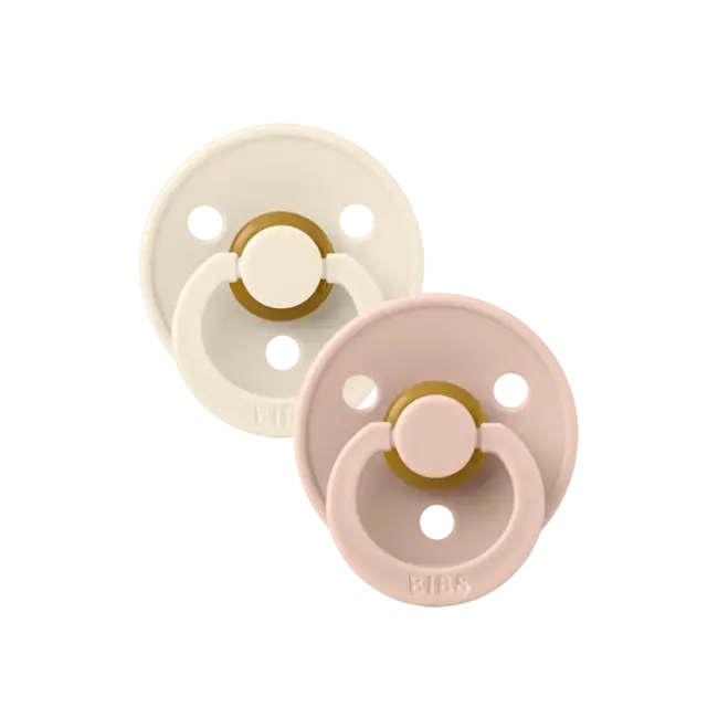 BIBS - Colour Fopspeen - Rond - Maat 2 - Ivory/Blush - 2 Stuks