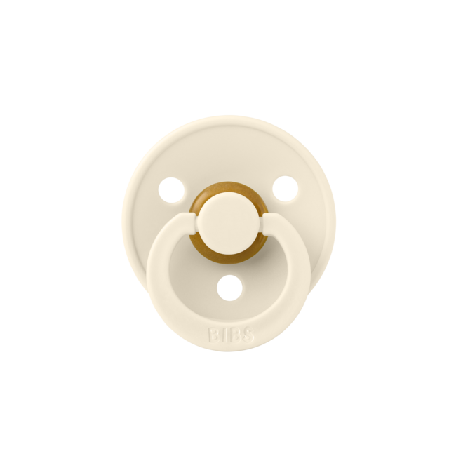 BIBS - Colour Fopspeen - Rond - Maat 1 - Ivory/Blush - 2 Stuks