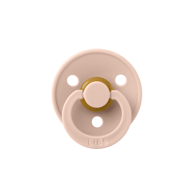 BIBS - Colour Fopspeen - Rond - Maat 1 - Ivory/Blush - 2 Stuks