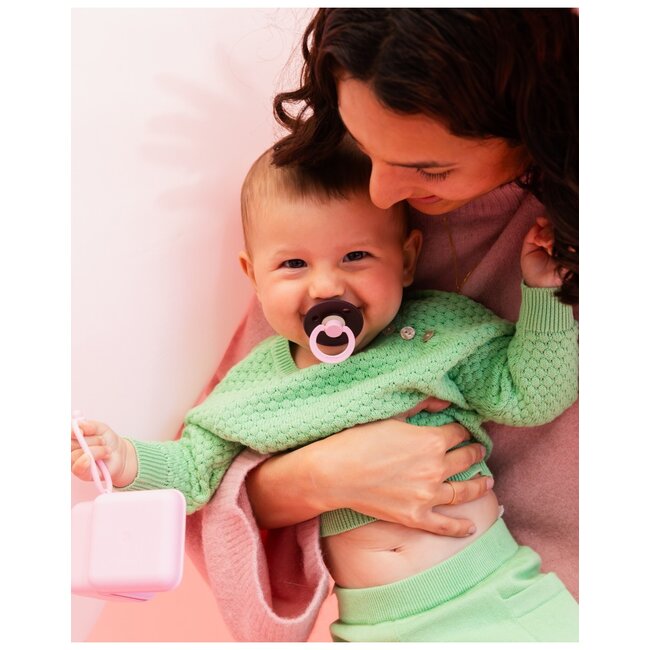 BIBS – Studio Collection - Fopspeen - Rond – Dusky Lilac/Plum – Maat 1 – 2 Stuks