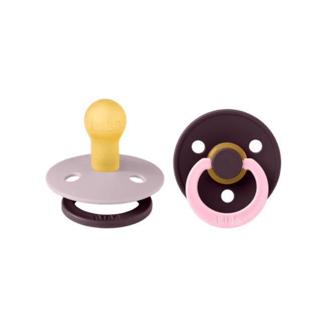 BIBS – Studio Collection - Fopspeen - Rond – Dusky Lilac/Plum – Maat 1 – 2 Stuks