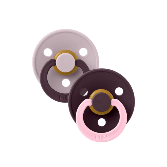 BIBS – Studio Collection - Fopspeen - Rond – Dusky Lilac/Plum – Maat 1 – 2 Stuks