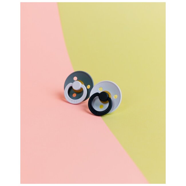 BIBS – Studio Collection - Fopspeen - Rond – Baby Blue/Petrol – Maat 2 – 2 Stuks