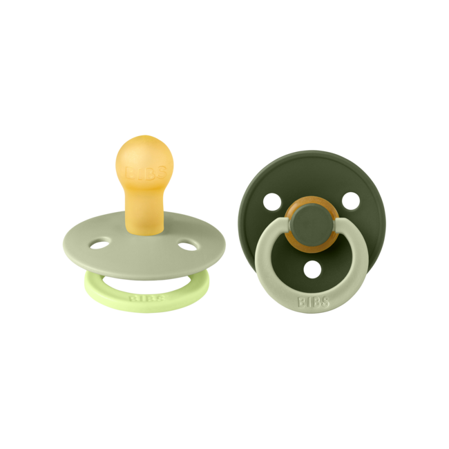 BIBS – Studio Collection - Fopspeen - Rond – Sage/Hunter Green – Maat 1 – 2 Stuks