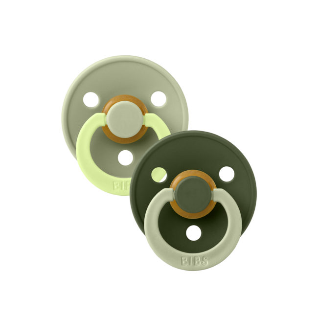 BIBS – Studio Collection - Fopspeen - Rond – Sage/Hunter Green – Maat 2 – 2 Stuks