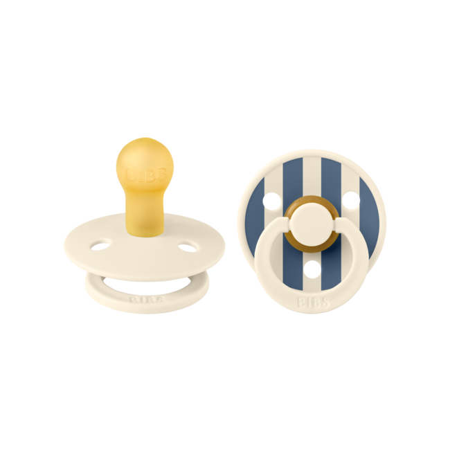 BIBS – Studio Collection - Fopspeen - Rond – Ivory/Steel – Maat 2 – 2 Stuks