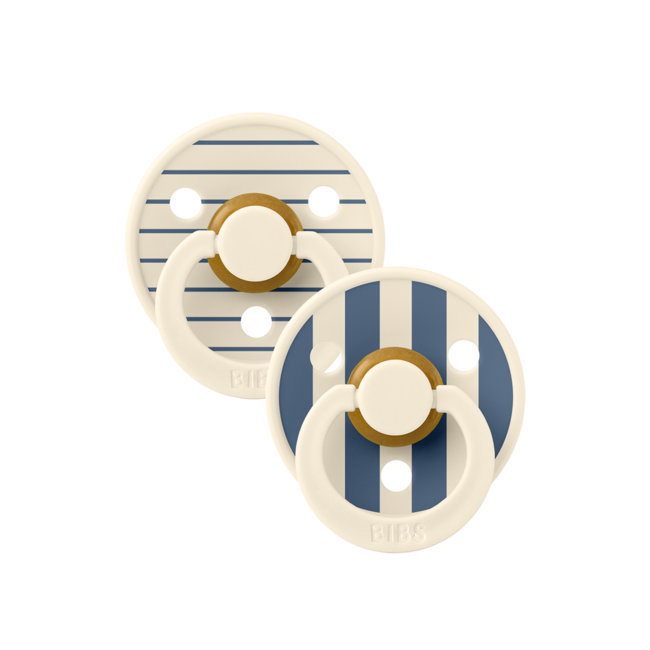 Bibs BIBS – Studio Collection - Fopspeen - Rond – Ivory/Steel – Maat 2 – 2 Stuks
