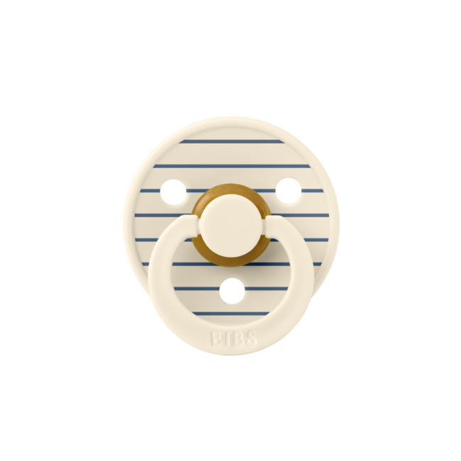 BIBS – Studio Collection - Fopspeen - Rond – Ivory/Steel – Maat 1 – 2 Stuks