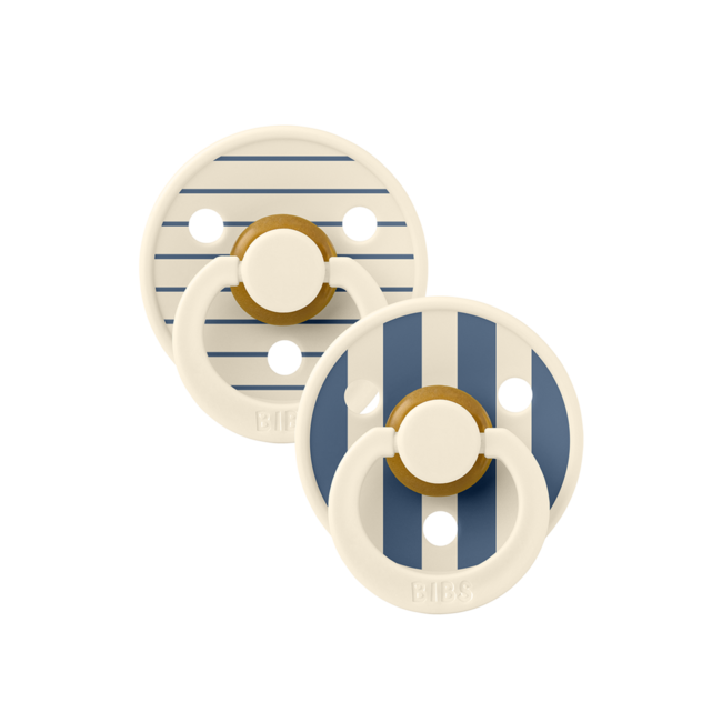Bibs BIBS – Studio Collection - Fopspeen - Rond – Ivory/Steel – Maat 1 – 2 Stuks