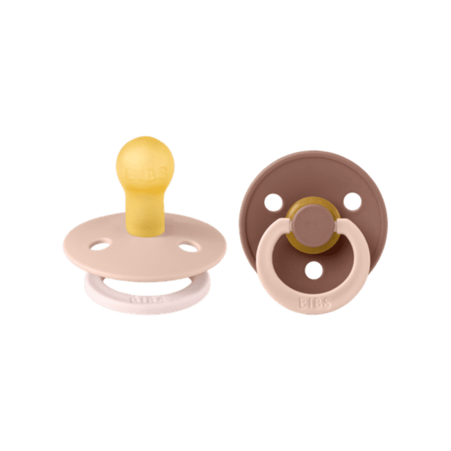BIBS – Studio Collection - Fopspeen - Rond – Blush/Woodchuck – Maat 1 – 2 Stuks
