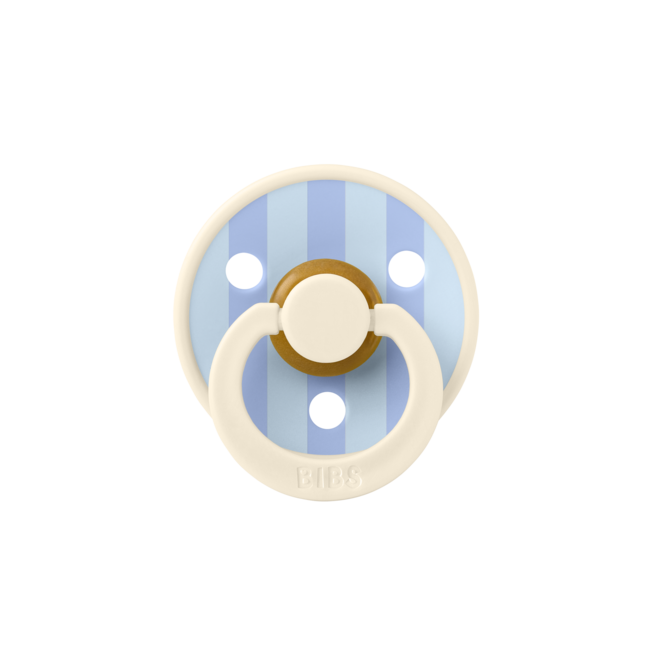 BIBS – Studio Collection - Fopspeen - Rond – Baby Blue/Dusty Blue mix – Maat 1 – 2 Stuks