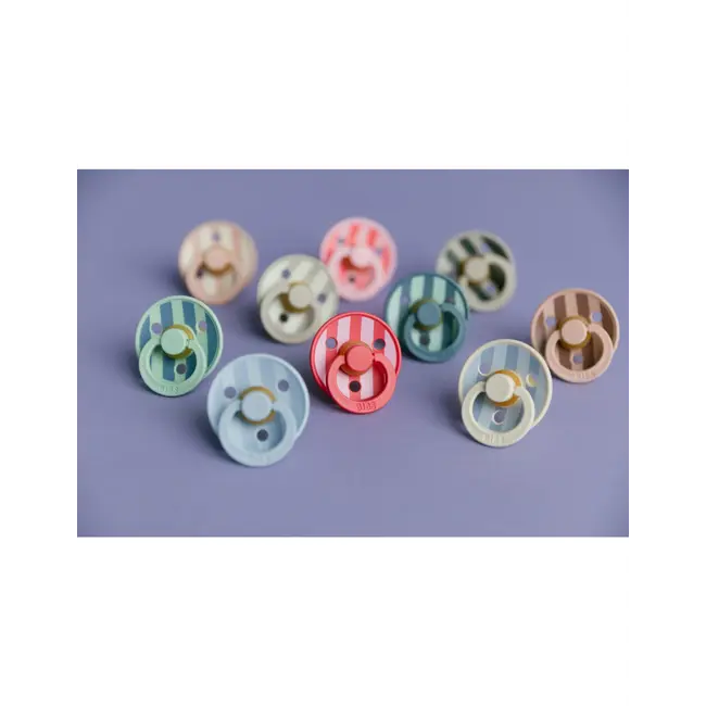 BIBS – Studio Collection - Fopspeen - Rond – Baby Blue/Dusty Blue mix – Maat 1 – 2 Stuks