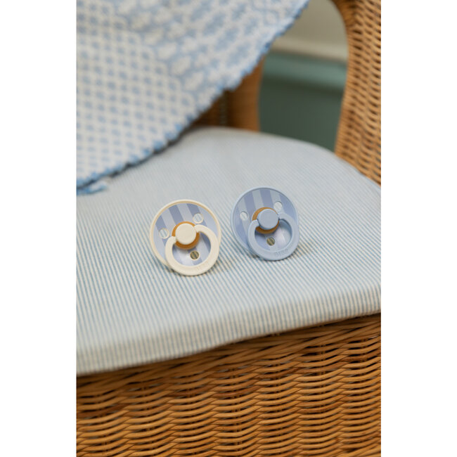 BIBS – Studio Collection - Fopspeen - Rond – Baby Blue/Dusty Blue mix – Maat 2 – 2 Stuks