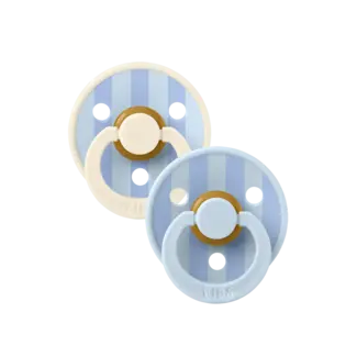 Bibs BIBS – Studio Collection - Fopspeen - Rond – Baby Blue/Dusty Blue mix – Maat 2 – 2 Stuks