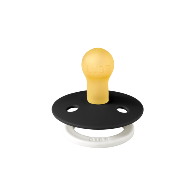 BiBS - Glow in the Dark - Maat 1 - Fopspeen - Rond - Black/Vanilla