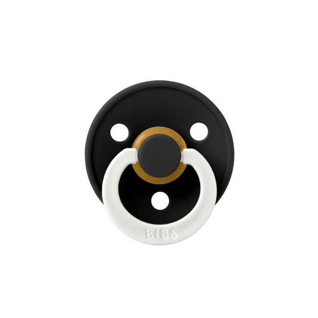 BiBS - Glow in the Dark - Maat 1 - Fopspeen - Rond - Black/Vanilla