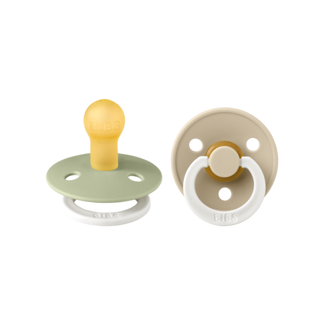 BiBS - Glow in the Dark - Maat 2 - Fopspeen - Rond - Sage/Vanilla