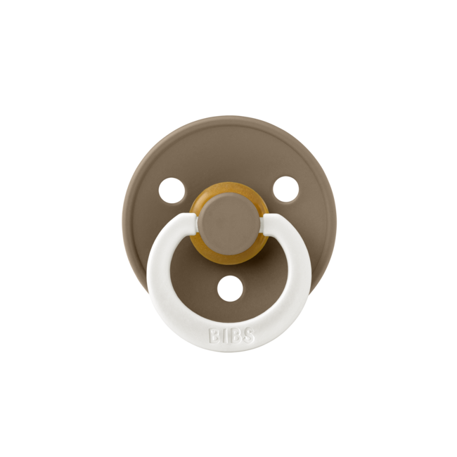 BiBS - Glow in the Dark - Maat 3 - Fopspeen - Rond - Vanilla/Dark Oak