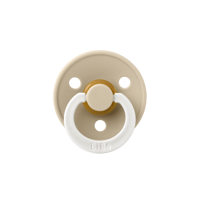 BiBS - Glow in the Dark - Maat 3 - Fopspeen - Rond - Vanilla/Dark Oak
