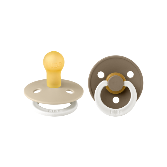 BiBS - Glow in the Dark - Maat 3 - Fopspeen - Rond - Vanilla/Dark Oak