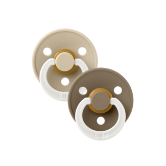 Bibs BiBS - Glow in the Dark - Maat 3 - Fopspeen - Rond - Vanilla/Dark Oak