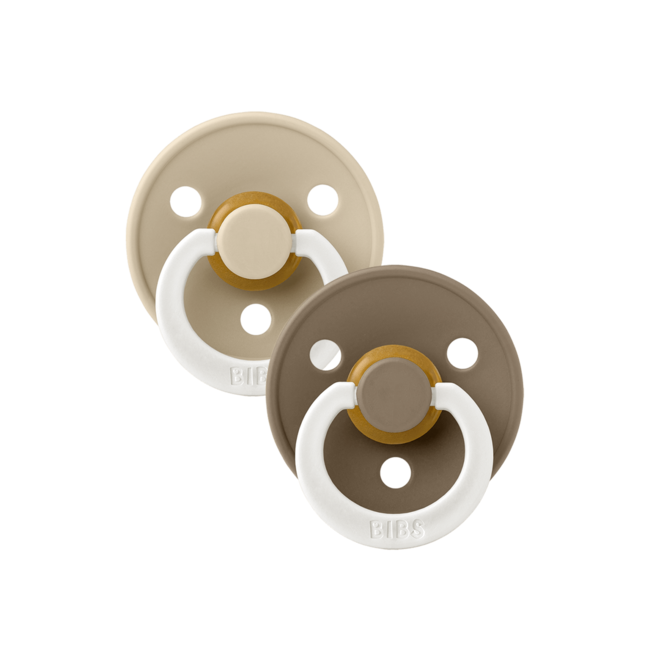 BiBS - Glow in the Dark - Maat 3 - Fopspeen - Rond - Vanilla/Dark Oak