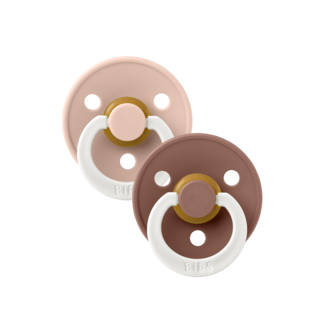 Bibs BiBS - Glow in the Dark - Maat 2 - Fopspeen - Rond - Blush/Woodchuck