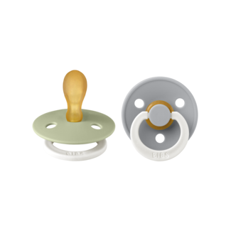 Bibs BiBS - Glow in the Dark - Maat 1 - Fopspeen - Symmetrisch - Sage/Cloud